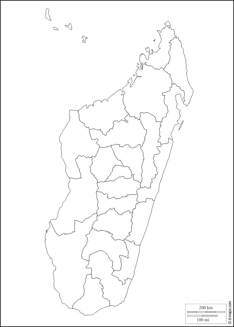 मेडागास्कर नक्शा रूपरेखा